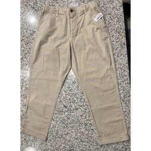 Old Navy Women’s Pixie Pants Size L Khaki Skinny Ankle Mid-Rise Cotton Stretch